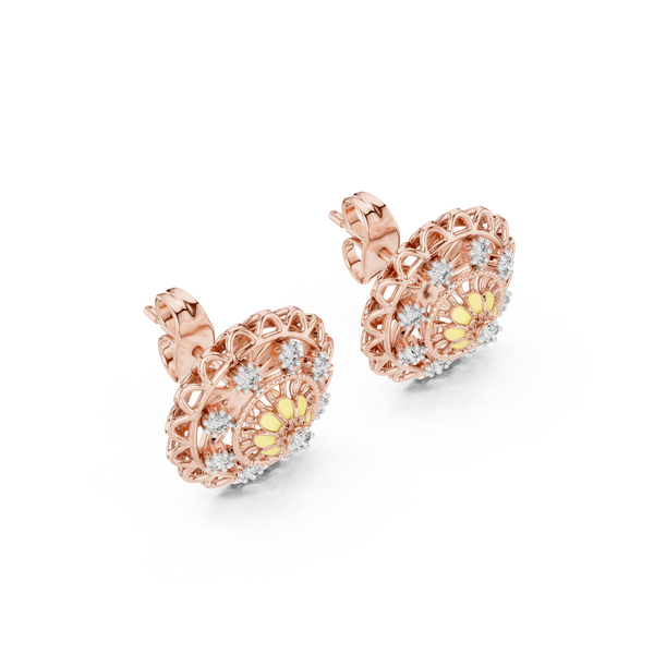 Scintillating Lab grown diamond Earrings motif