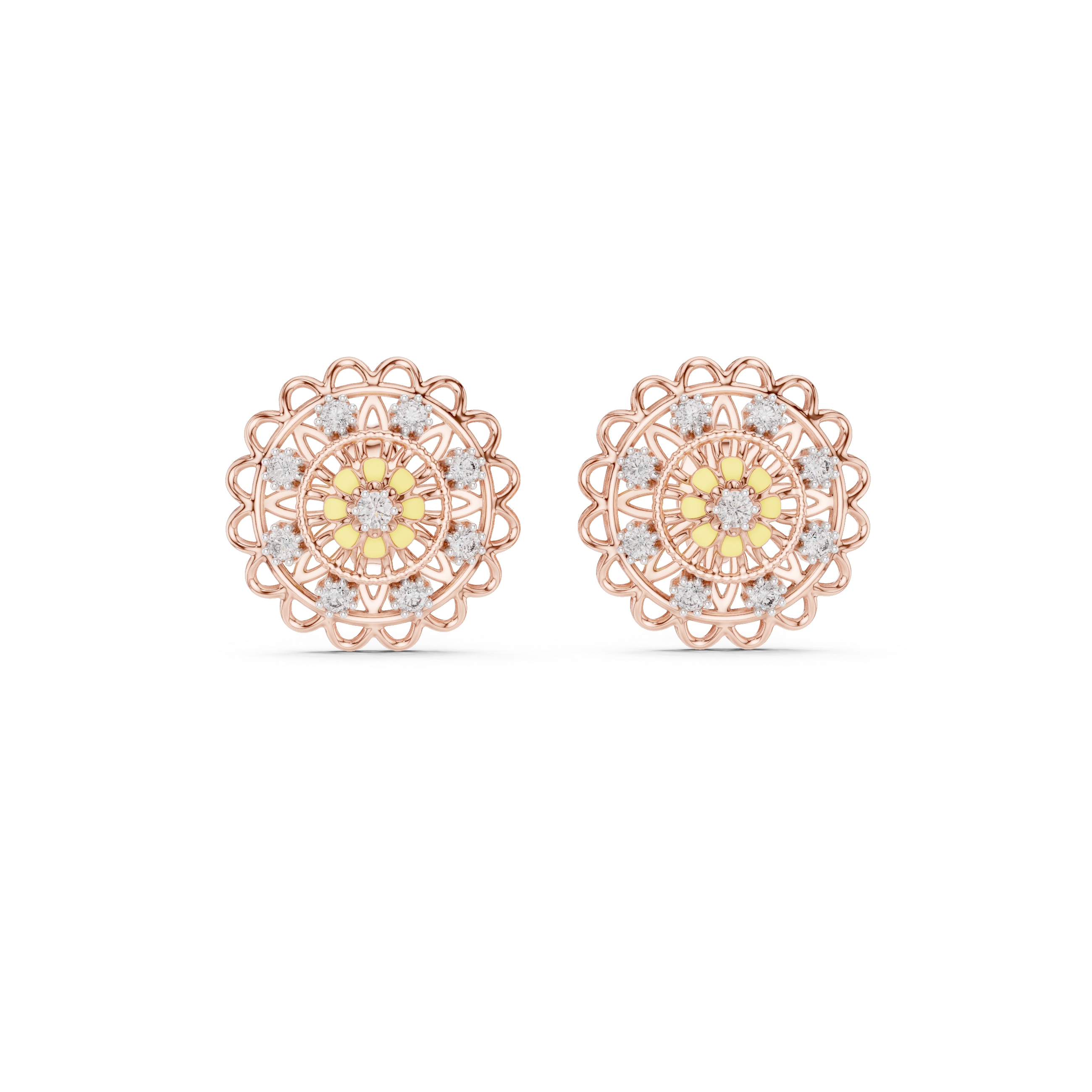Scintillating Lab grown diamond Earrings motif