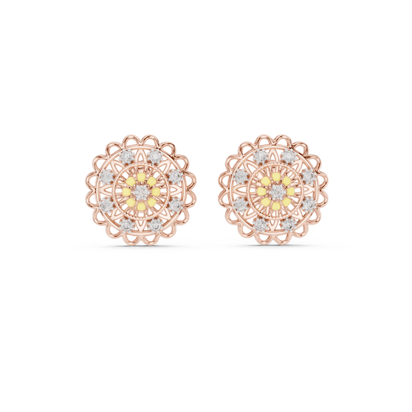 Scintillating Lab grown diamond Earrings motif