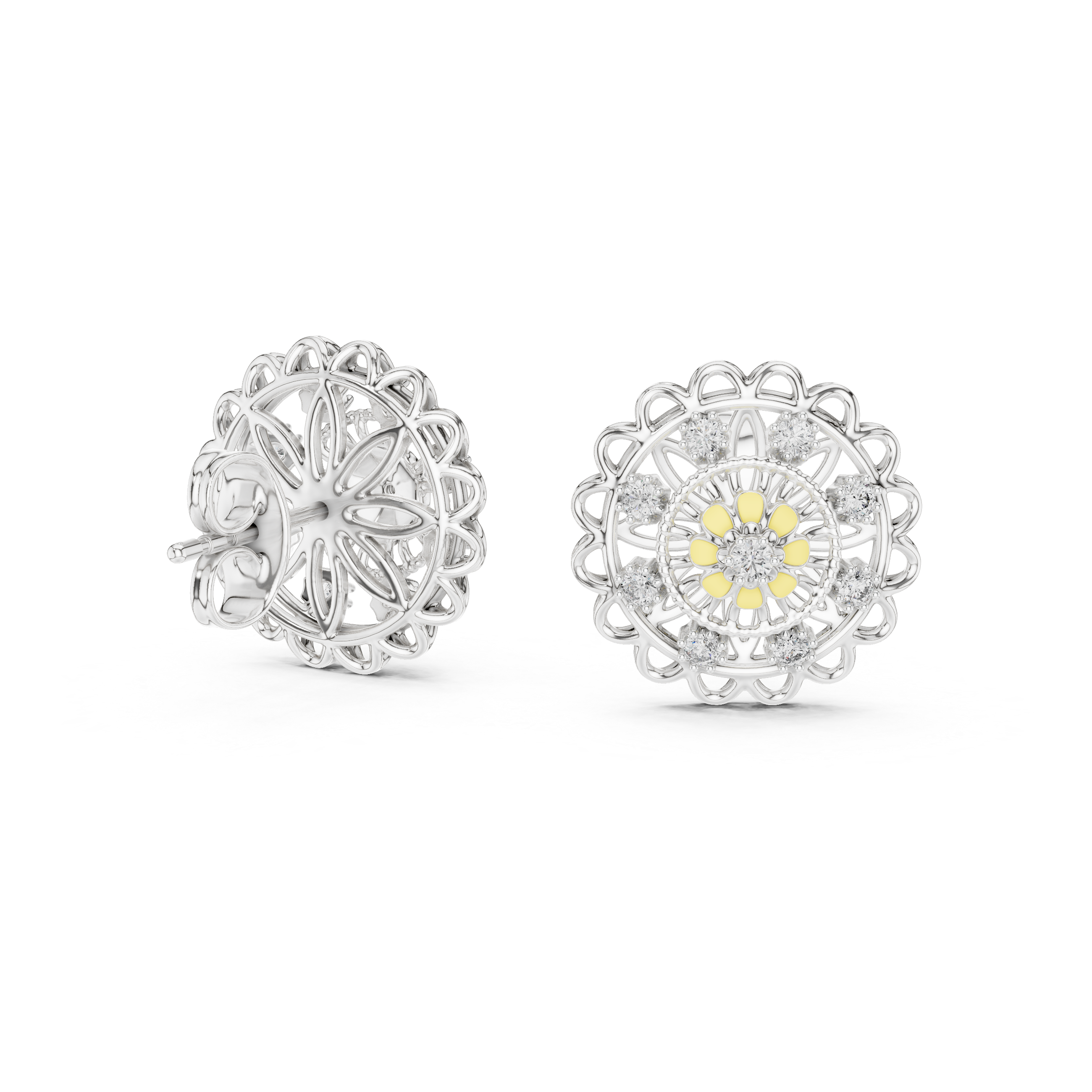Scintillating Lab grown diamond Earrings motif