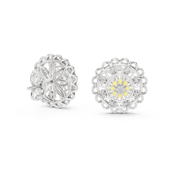 Scintillating Lab grown diamond Earrings motif