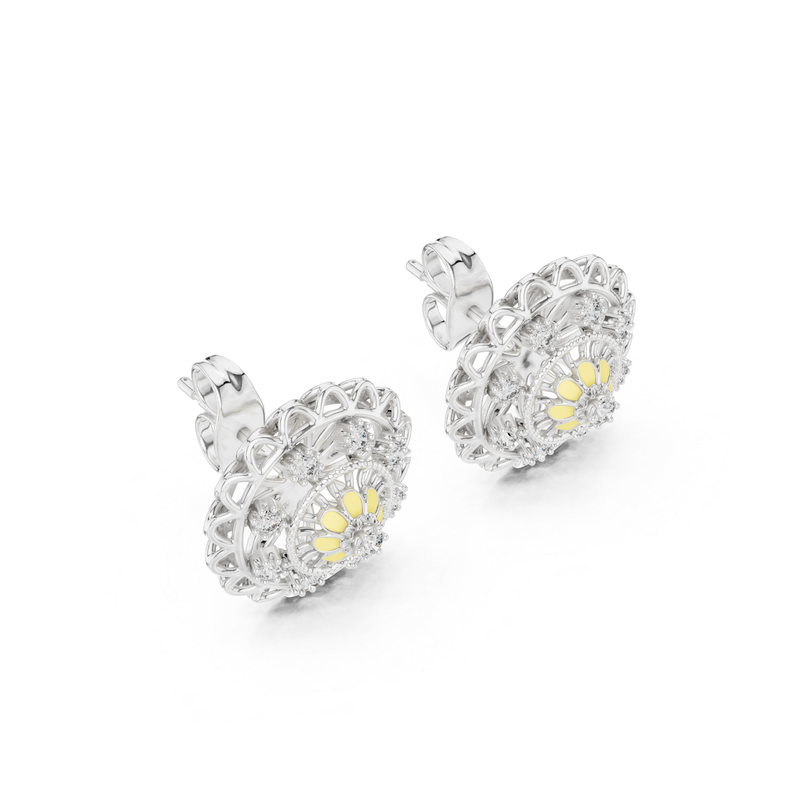 Scintillating Lab grown diamond Earrings motif