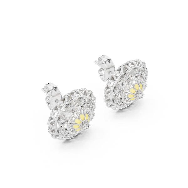 Scintillating Lab grown diamond Earrings motif