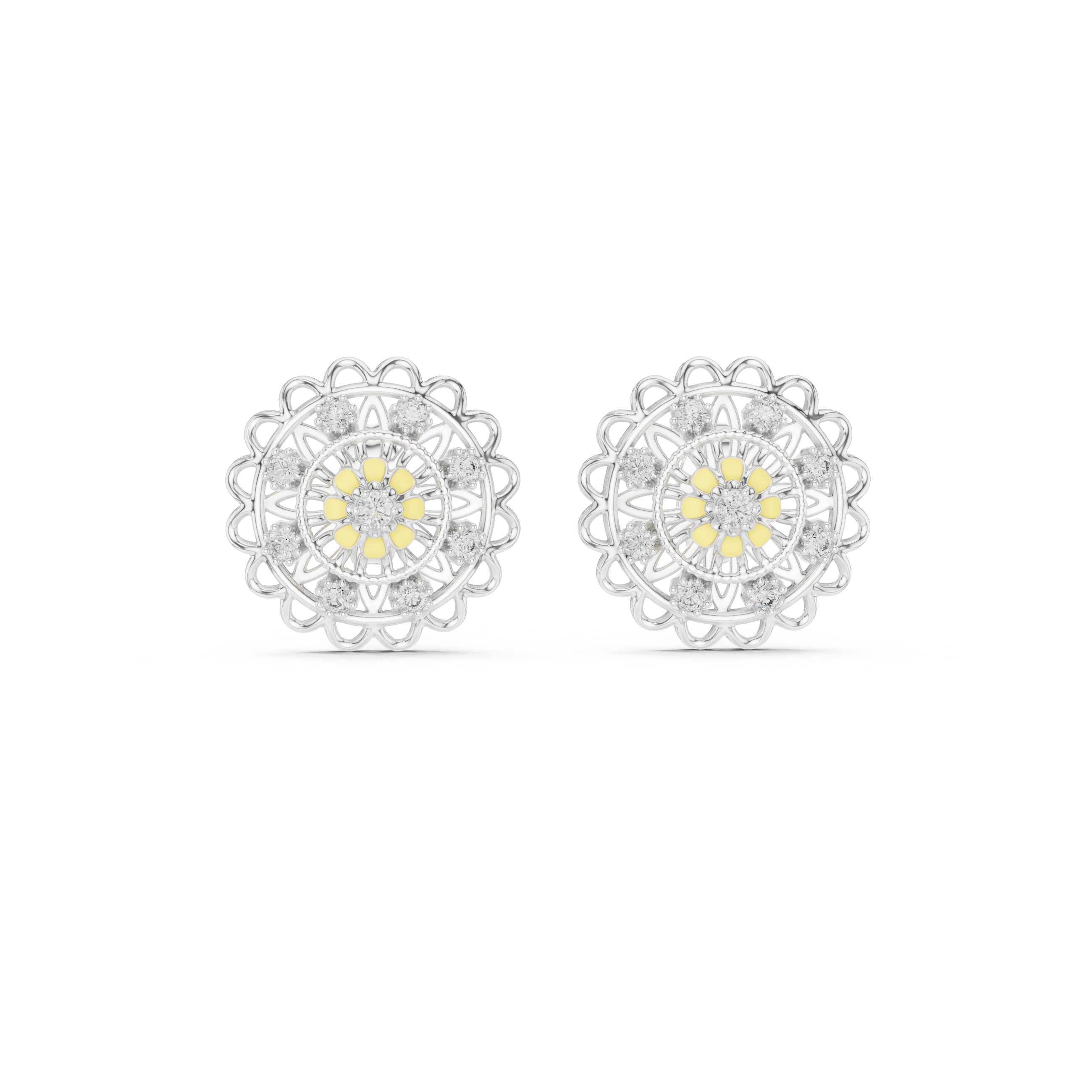 Scintillating Lab grown diamond Earrings motif
