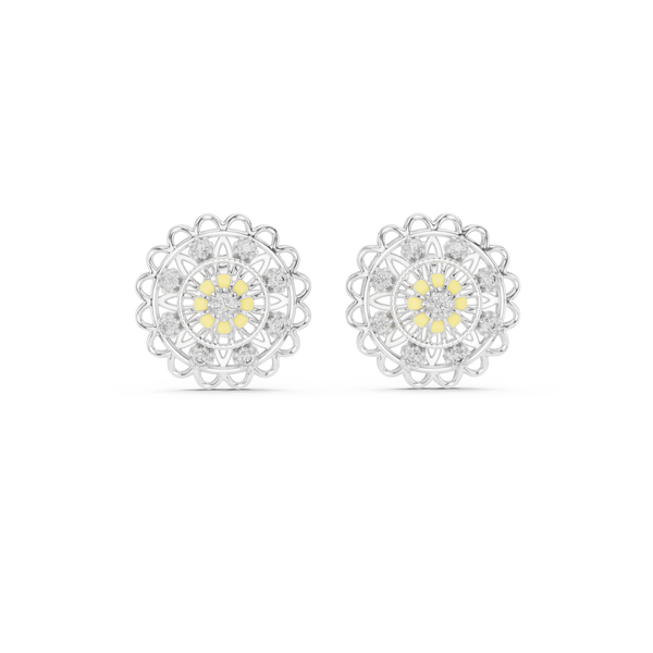 Scintillating Lab grown diamond Earrings motif