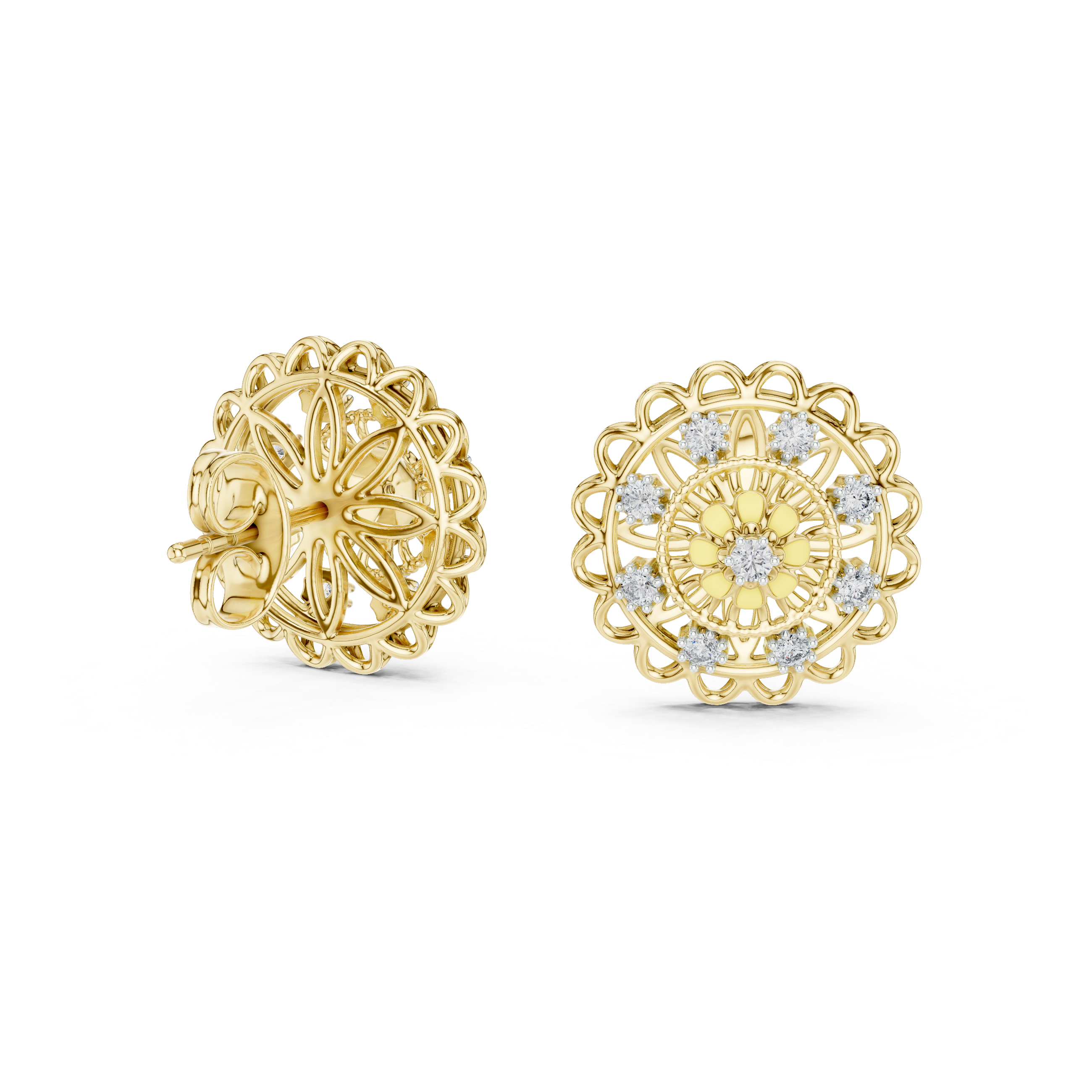 Scintillating Lab grown diamond Earrings motif
