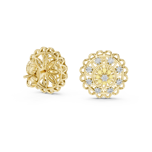 Scintillating Lab grown diamond Earrings motif