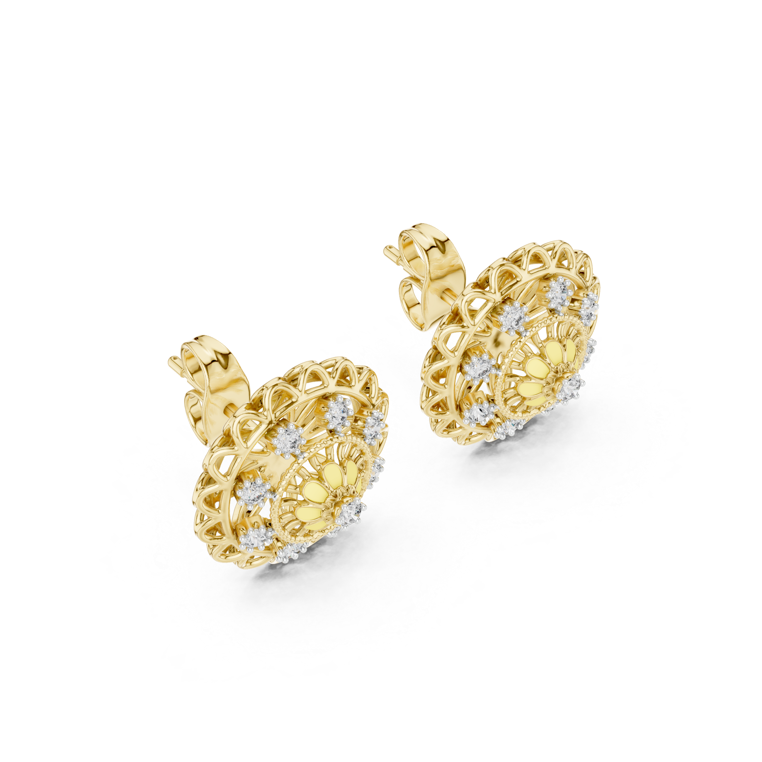 Scintillating Lab grown diamond Earrings motif
