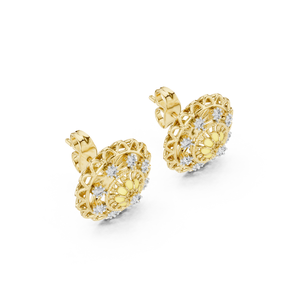 Scintillating Lab grown diamond Earrings motif