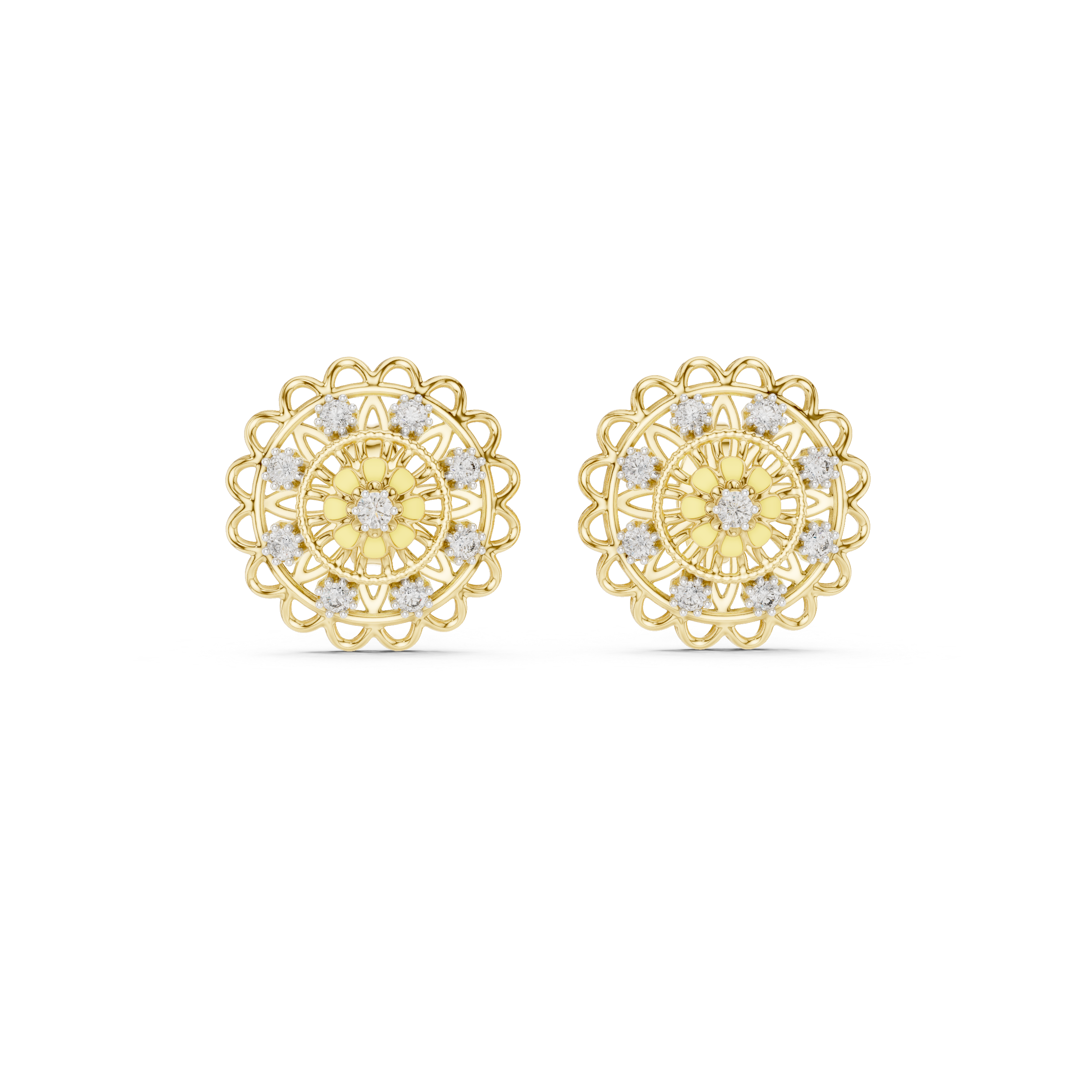Scintillating Lab grown diamond Earrings motif