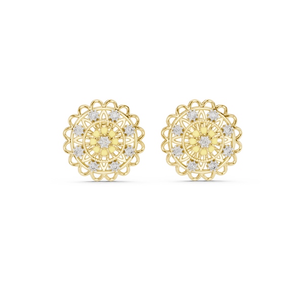 Scintillating Lab grown diamond Earrings motif