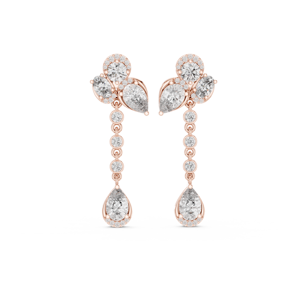 Mixed Diamond Drop Lab Grown Diamond Earrings