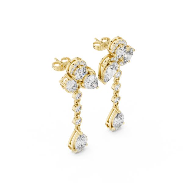 Mixed Diamond Drop Lab Grown Diamond Earrings