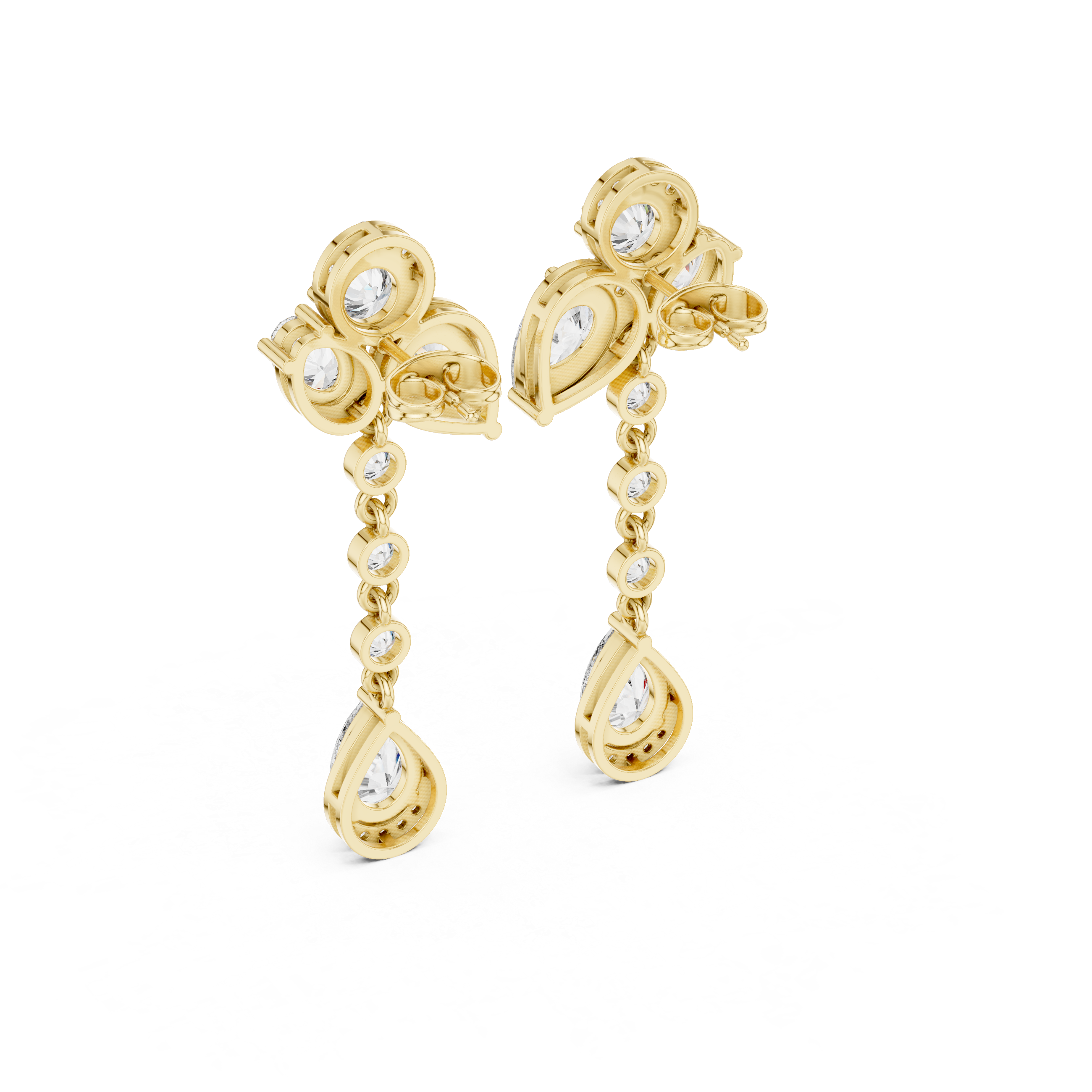 Mixed Diamond Drop Lab Grown Diamond Earrings