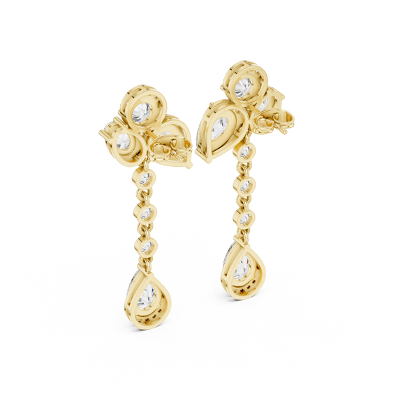 Mixed Diamond Drop Lab Grown Diamond Earrings