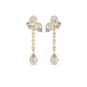 Mixed Diamond Drop Lab Grown Diamond Earrings