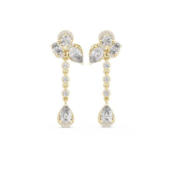 Mixed Diamond Drop Lab Grown Diamond Earrings