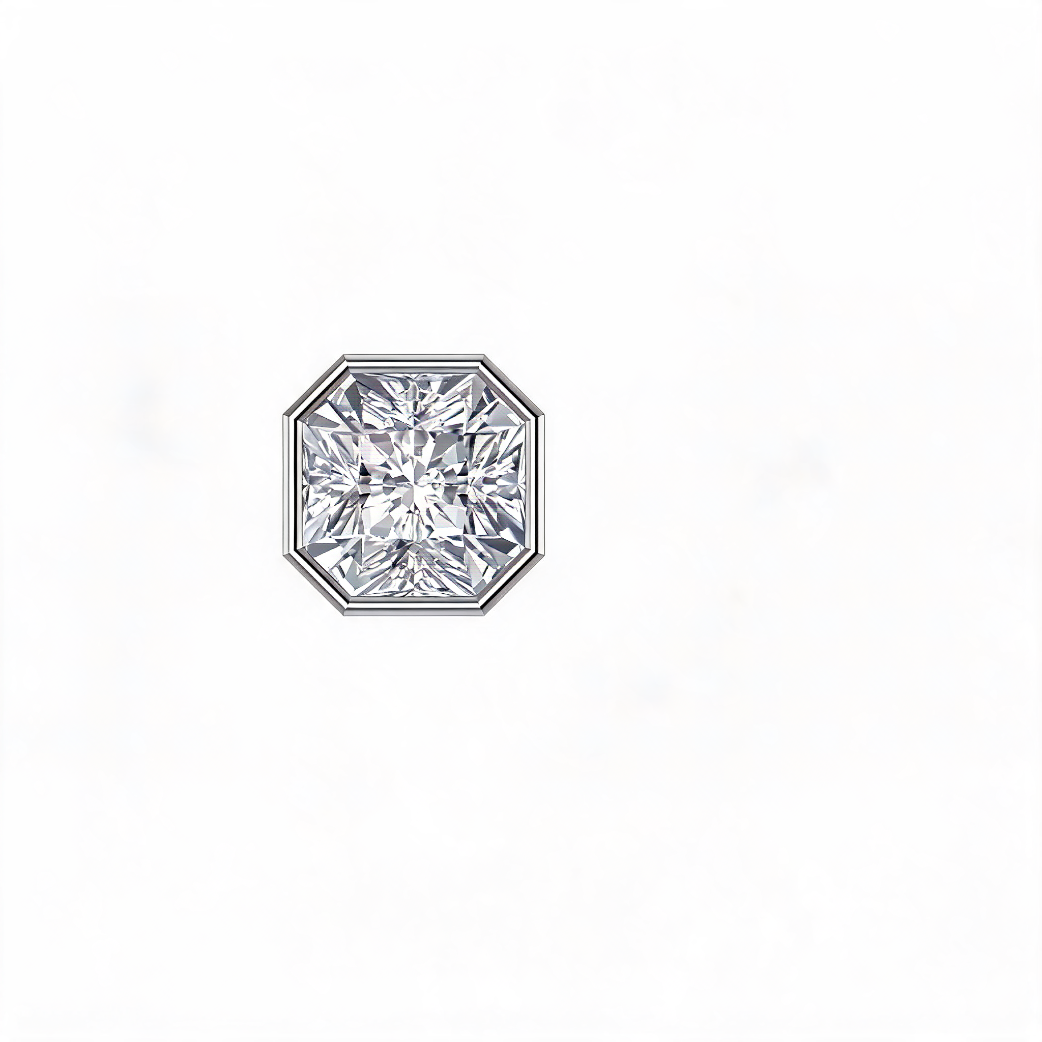 Geometric Asscher Solitaire Lab Grown Diamond Stud