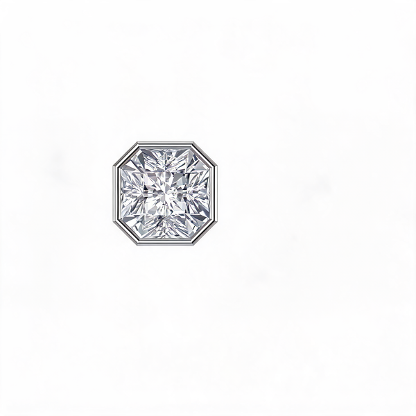 Geometric Asscher Solitaire Lab Grown Diamond Stud