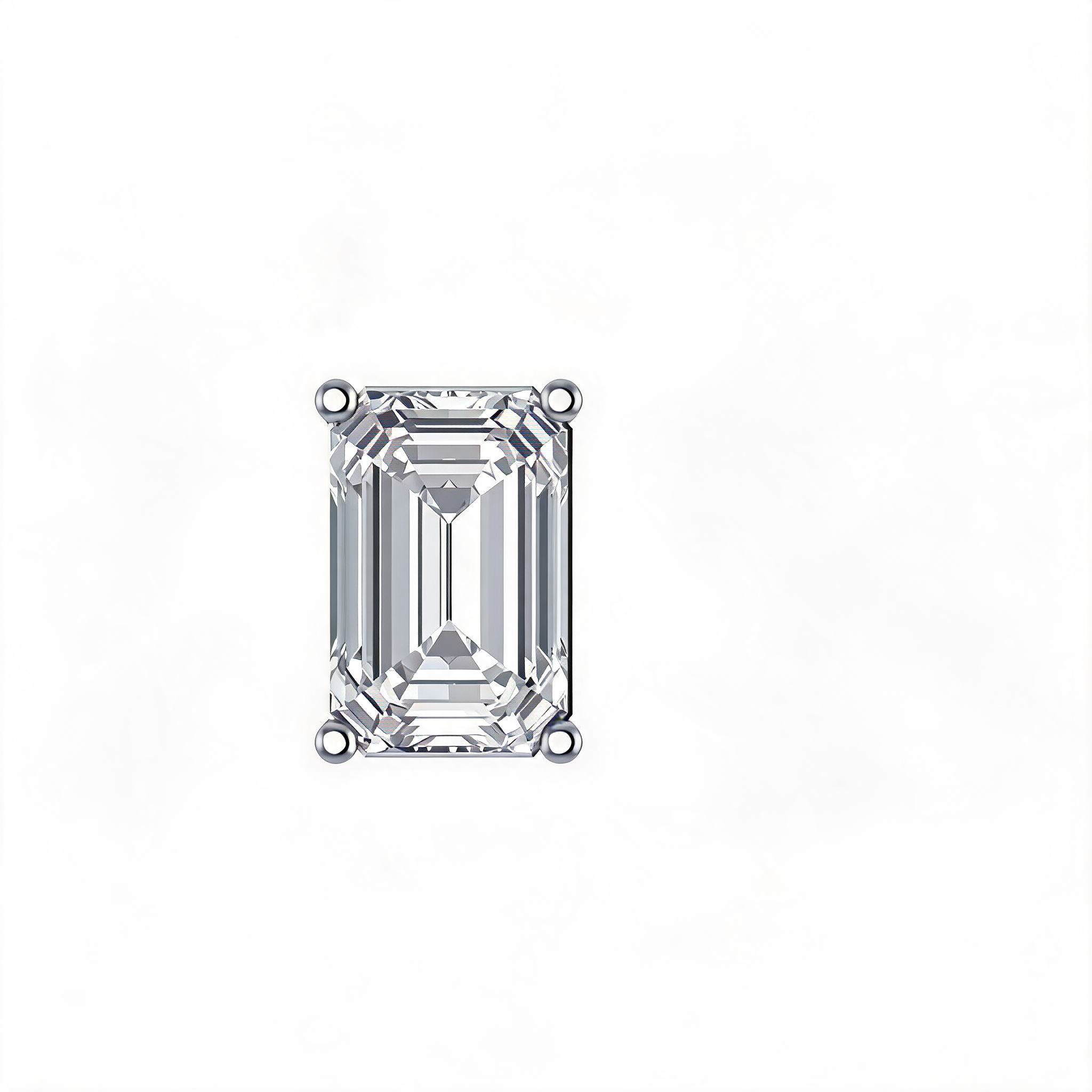 Four-Prong Emerald-Cut Lab Grown Diamond Stud