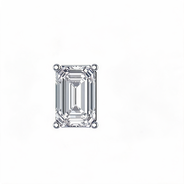 Four-Prong Emerald-Cut Lab Grown Diamond Stud