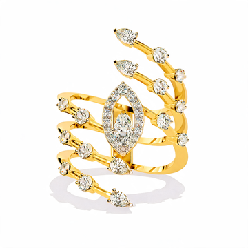 Spiral Lab Grown Diamond Cascade Ring