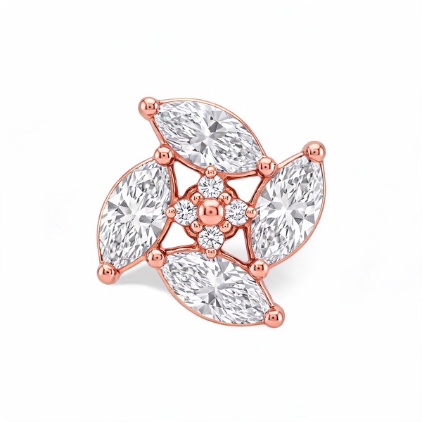 Four Leaf Pinwheel Lab Grown Diamond Nosepin