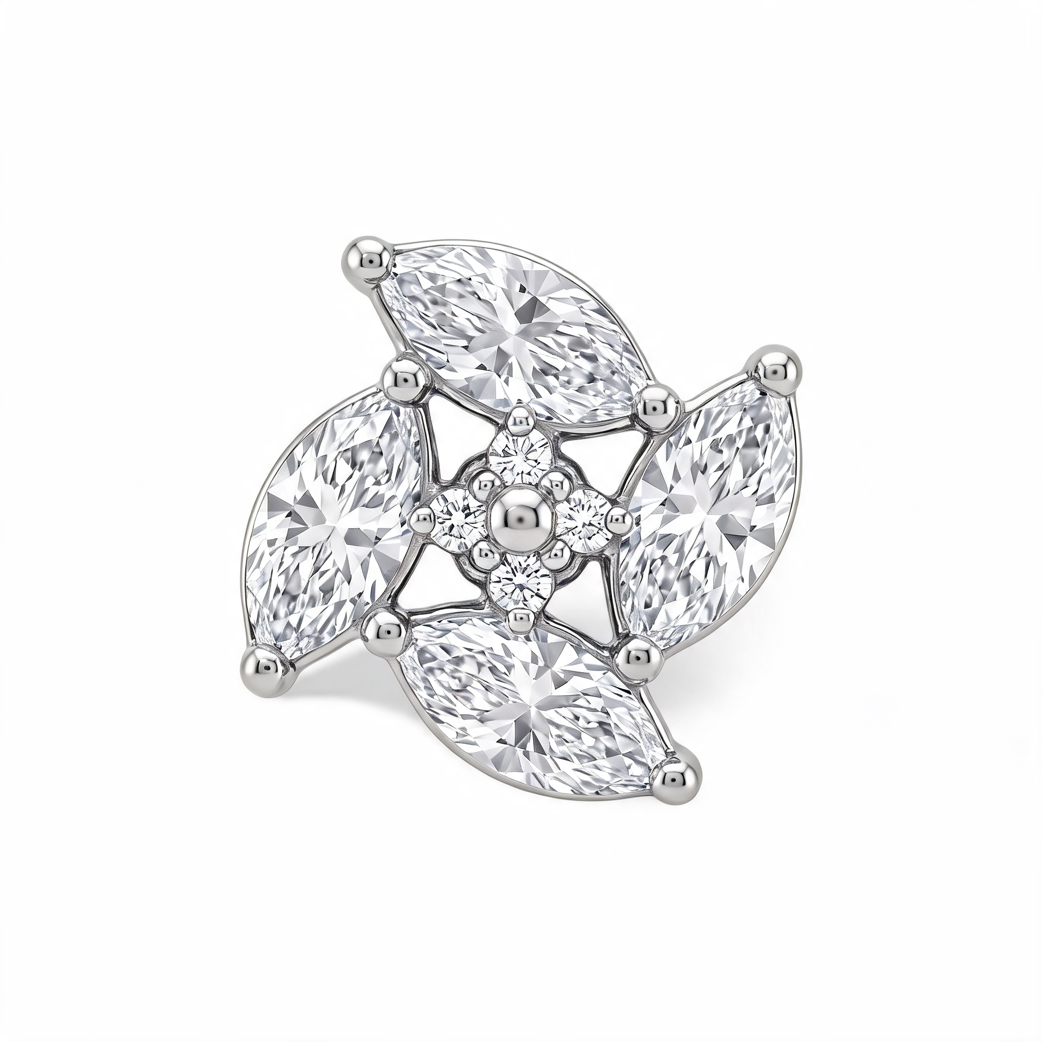 Four Leaf Pinwheel Lab Grown Diamond Nosepin