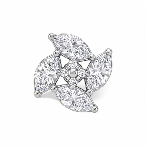 Four Leaf Pinwheel Lab Grown Diamond Nosepin