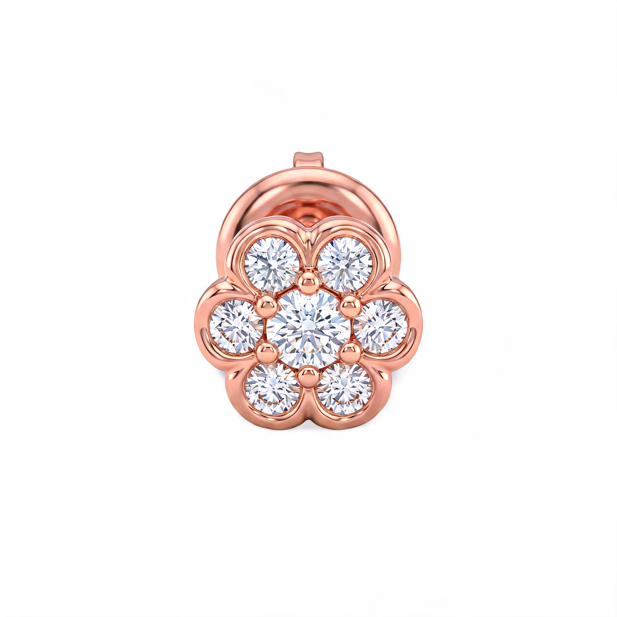 Open Petal Rosette Lab Grown Diamond Nosepin