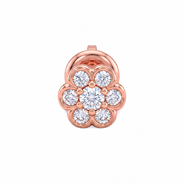 Open Petal Rosette Lab Grown Diamond Nosepin