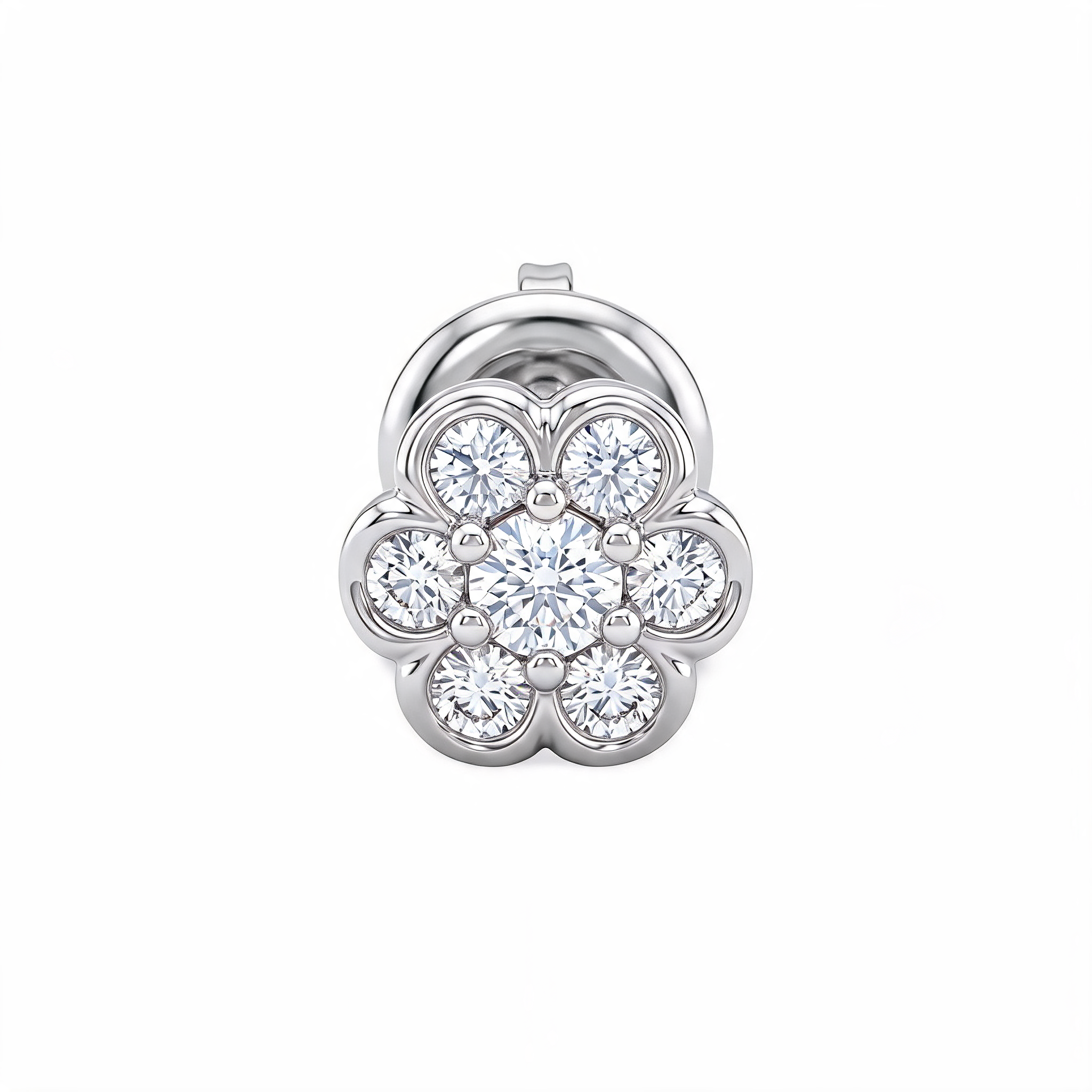 Open Petal Rosette Lab Grown Diamond Nosepin
