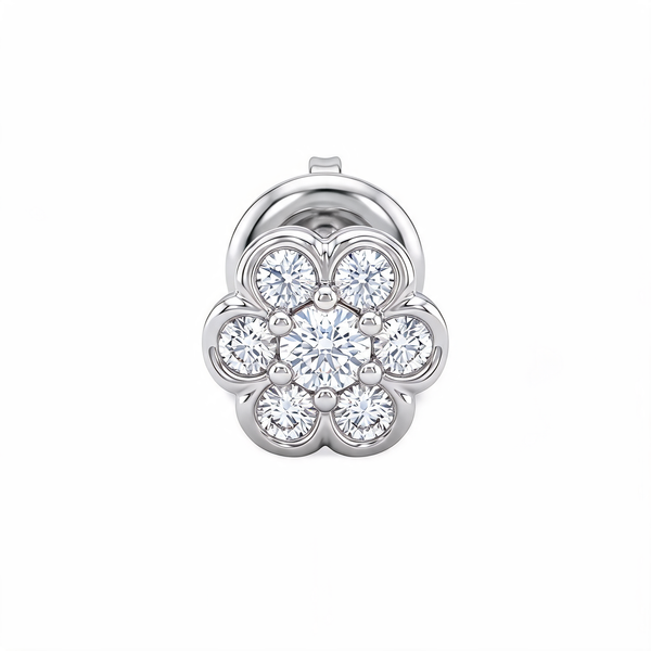 Open Petal Rosette Lab Grown Diamond Nosepin