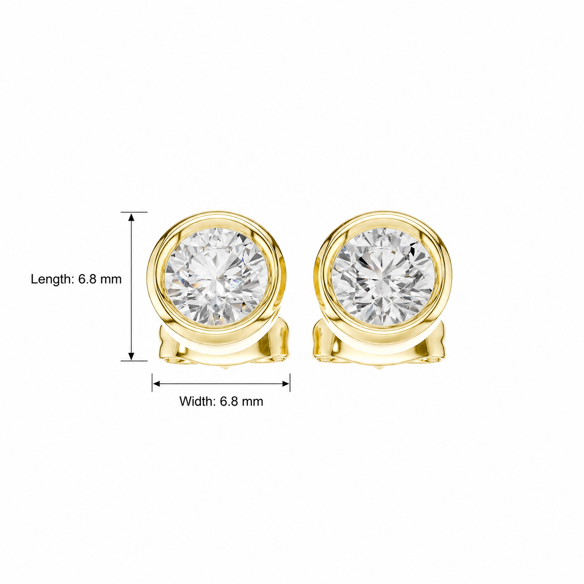 Classic Bezel Set Lab Grown Diamond Earrings