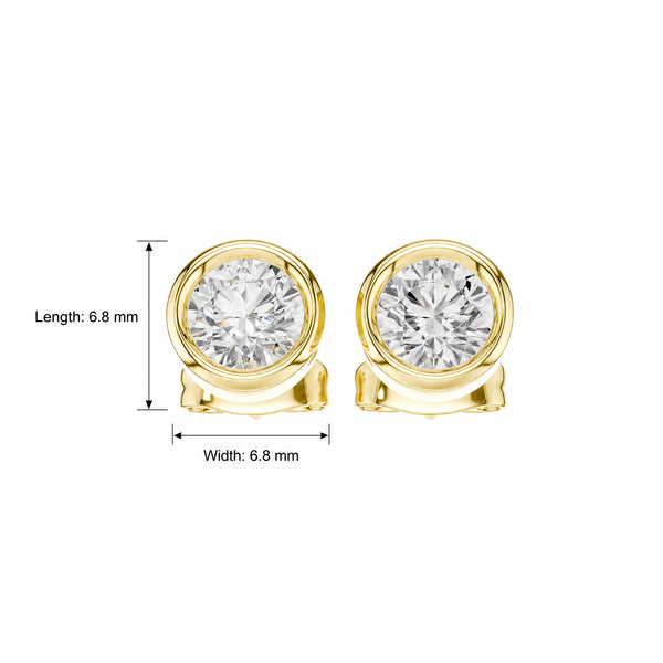 Classic Bezel Set Lab Grown Diamond Earrings