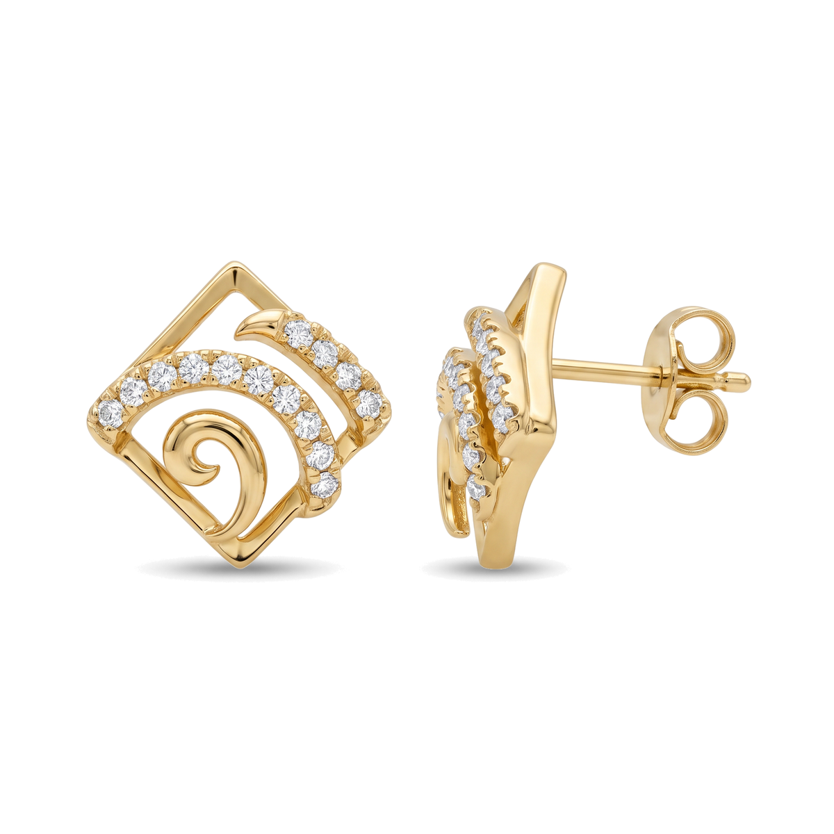 Ethereal Geometric Rhombus Lab Grown Diamond Stud Earrings