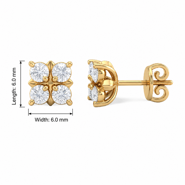 Opulent Round Cluster Lab Grown Diamond Stud Earrings