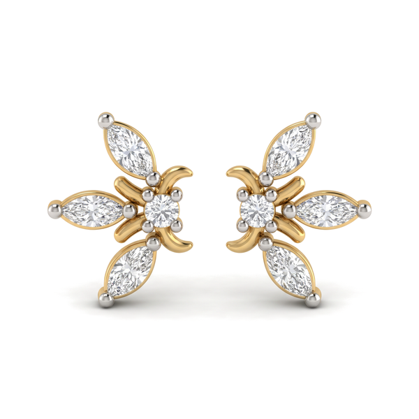 Elegant Tiara Motif Marquise Diamond Studs