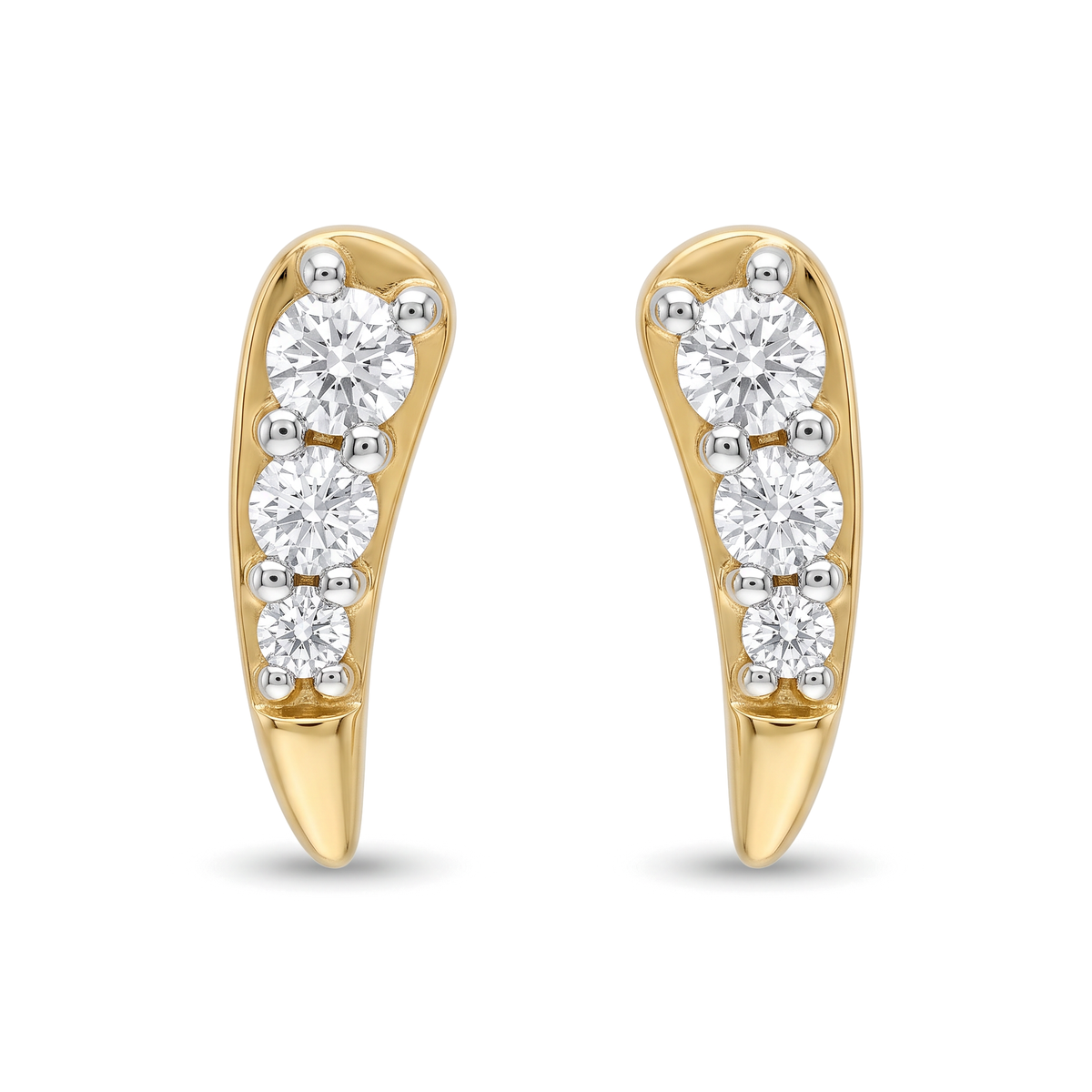 Curved Ear Round Lab Grown Diamond Second Piercing Earrings