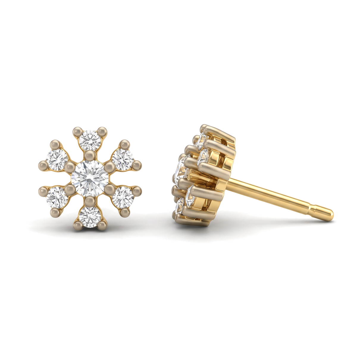 Starburst Cluster Round Lab Grown Diamond Upper Lobe Piercing Studs