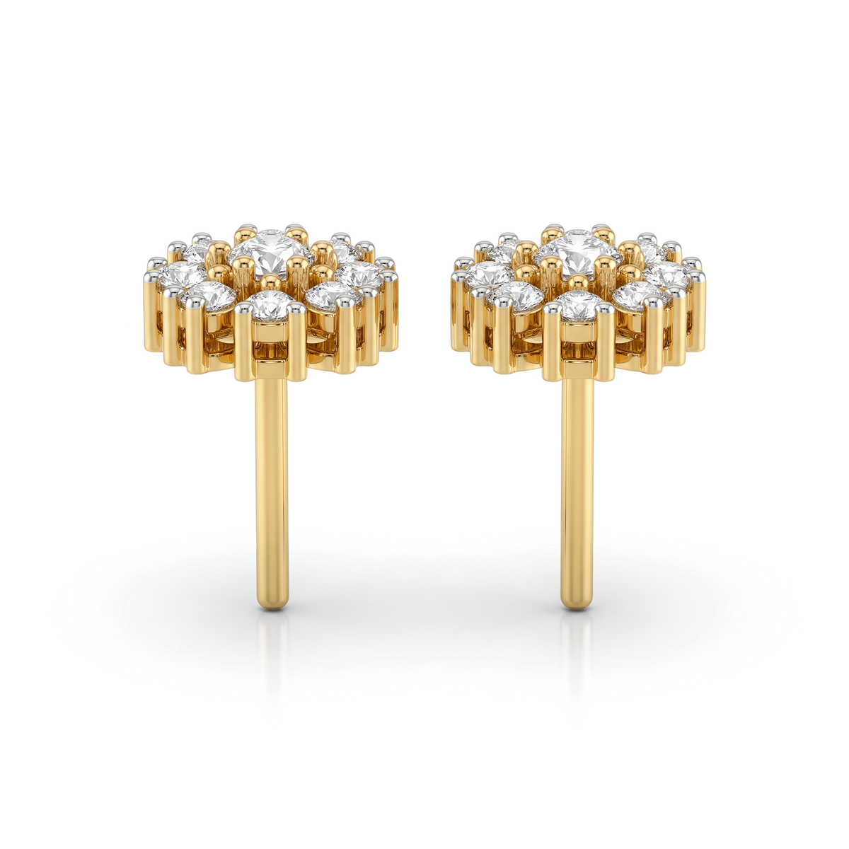 Starburst Cluster Round Lab Grown Diamond Upper Lobe Piercing Studs