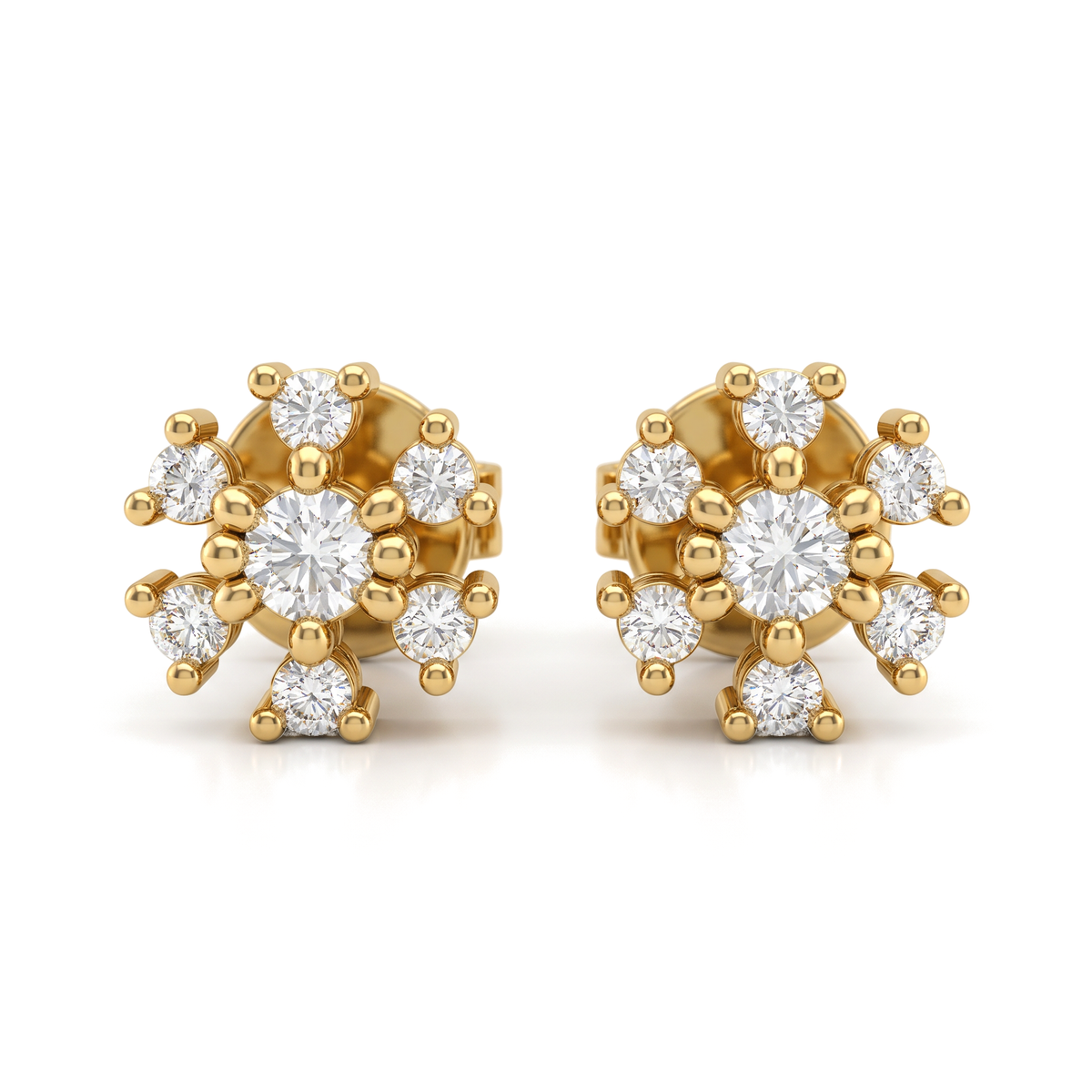 Starburst Cluster Round Lab Grown Diamond Upper Lobe Piercing Studs