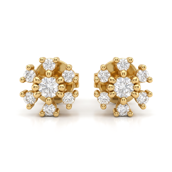 Starburst Cluster Round Lab Grown Diamond Studs