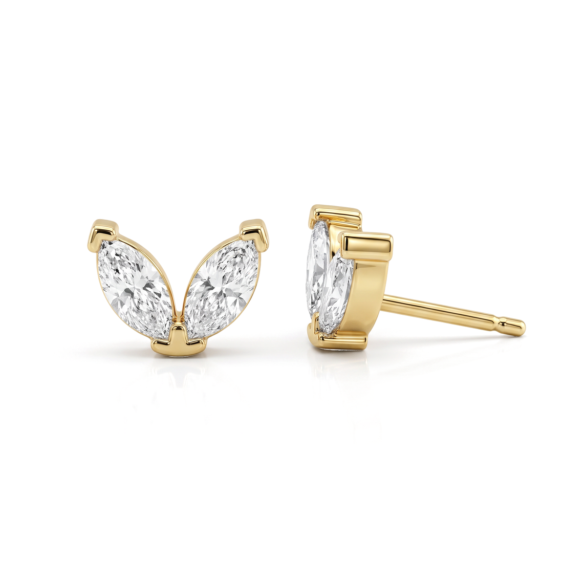 Two Stone Marquise Wing Lab Grown Diamond  Upper Lobe Piercing Studs