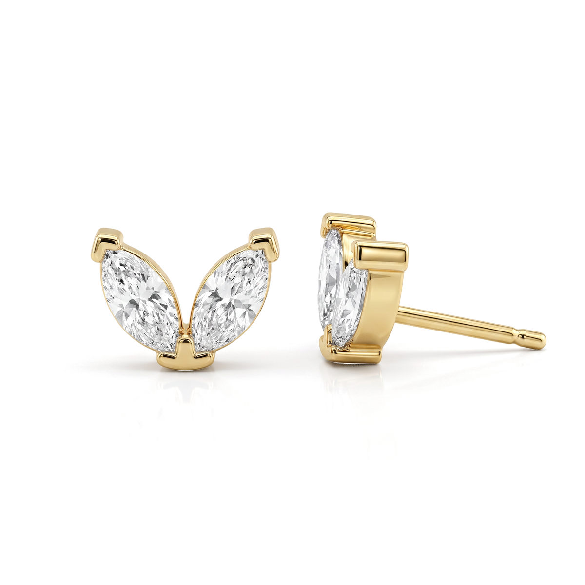 Two Stone Marquise Wing Lab Grown Diamond  Upper Lobe Piercing Studs