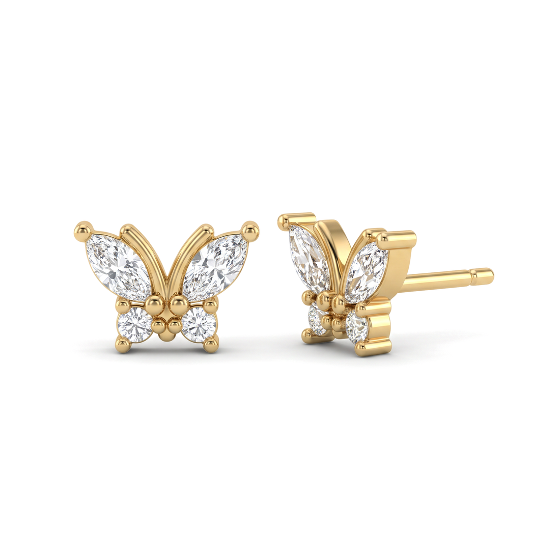 Butterfly Motif Marquise & Round Lab Grown Studs