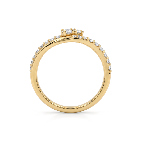 Dynamic Curved Wave Round Lab Grown Ring