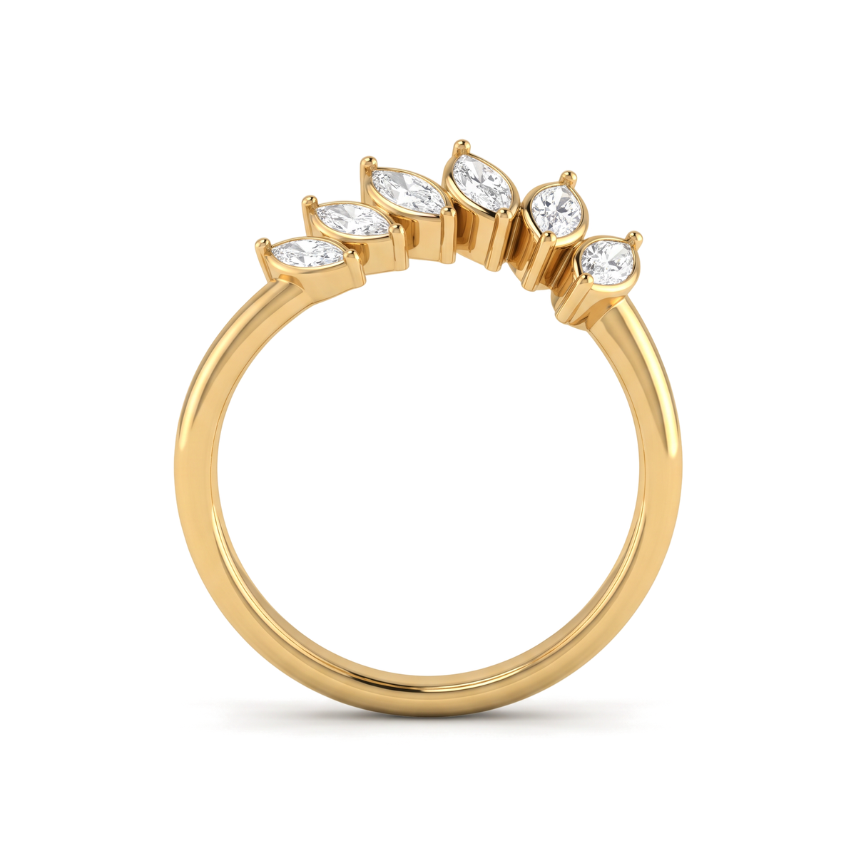 Luminous Curved Tiara Marquise Lab Grown Ring