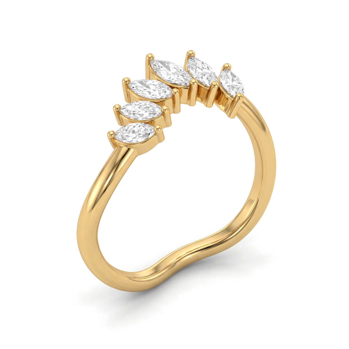 Luminous Curved Tiara Marquise Lab Grown Ring