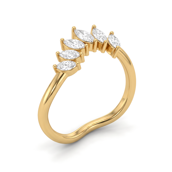Luminous Curved Tiara Marquise Lab Grown Ring